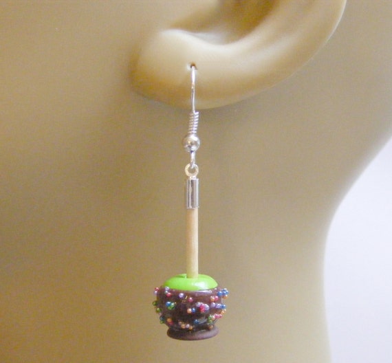 Food Jewelry Candy Apple Earrings Miniature Food Jewelry