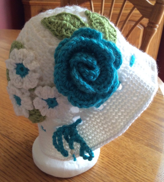 Child Crochet Panama Hat Clouche hat Easter Hat Flower Hat