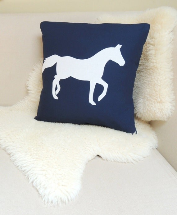 Items similar to Horse Pillow Cover Modern Equestrian Decor on Etsy