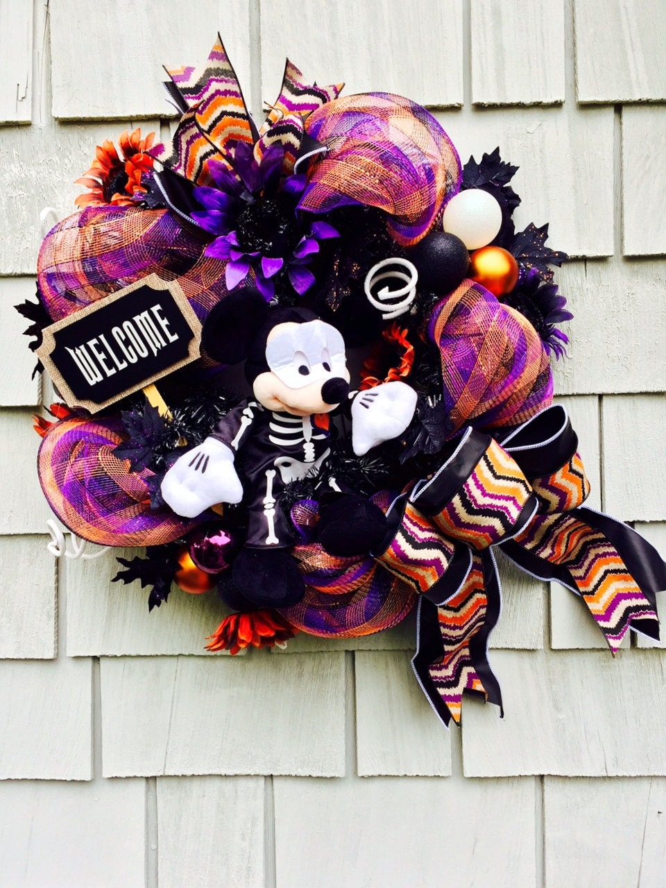 Mickey Mouse Halloween Wreath
 Mickey Mouse Wreath Halloween Disney Wreath by TisTheSeasonDesign