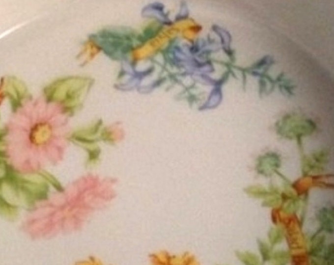 Vintage Toscany Le Cuisine Souffle Bowl 8 Inch Baking Dish With Floral Pattern, Japan