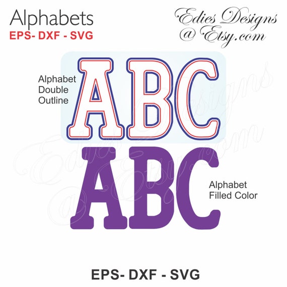 SVG Alphabet Vector EPS DXF Digital Download