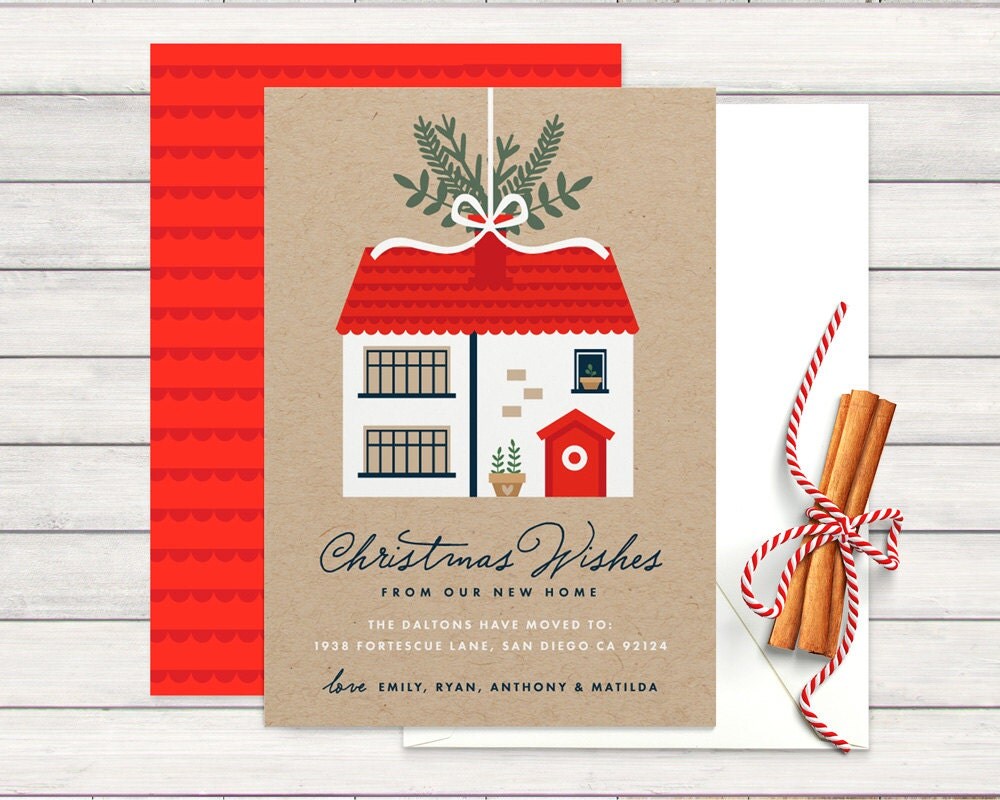 Christmas Moving announcement printable holiday card