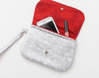 Silver Wristlet - Silver Clutch Purse - Silver Accessories - Valentine's Gift Idea - Silver Handbag - Silver Evening Bag - Gift for Her