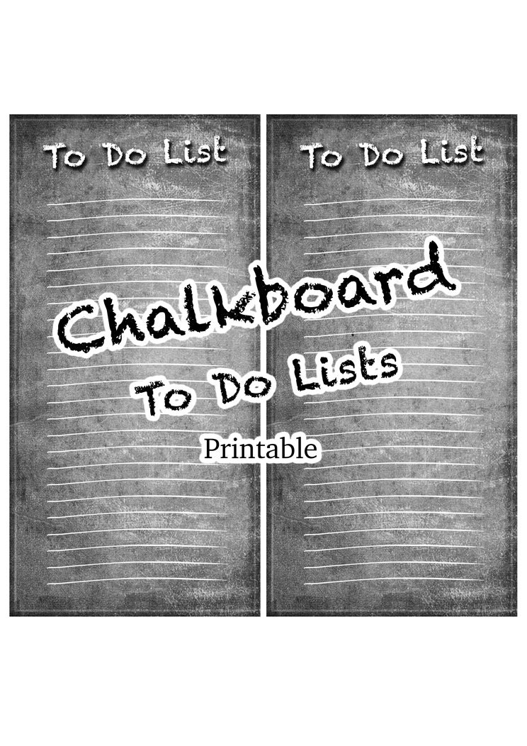 Printable To Do List Digital Chalkboard Shopping ToDo Lists