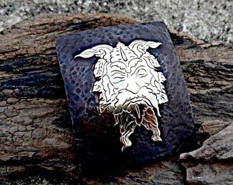 Green Man Belt Buckle, Custom Belt Buckle, Green Man Buckle, Engraved Belt Buckle, Metal Buckle, Men's Buckle, Green Jack, Pagan, Wiccan