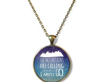 The Mountains are Calling and I Must Go Necklace Map Bohemian Jewelry Bohemian Gypsy Jewelry, Inspirational Wanderlust Jewelry, Boho Jewelry