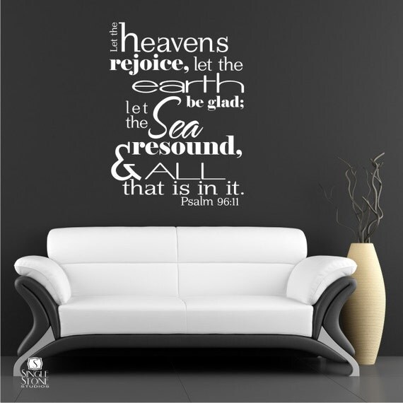 Bible Verse Wall Decals Psalm 96:11 Vinyl Wall Stickers Art Bible Verse Wall Decals Psalm 96:11 Vinyl Wall Stickers Art