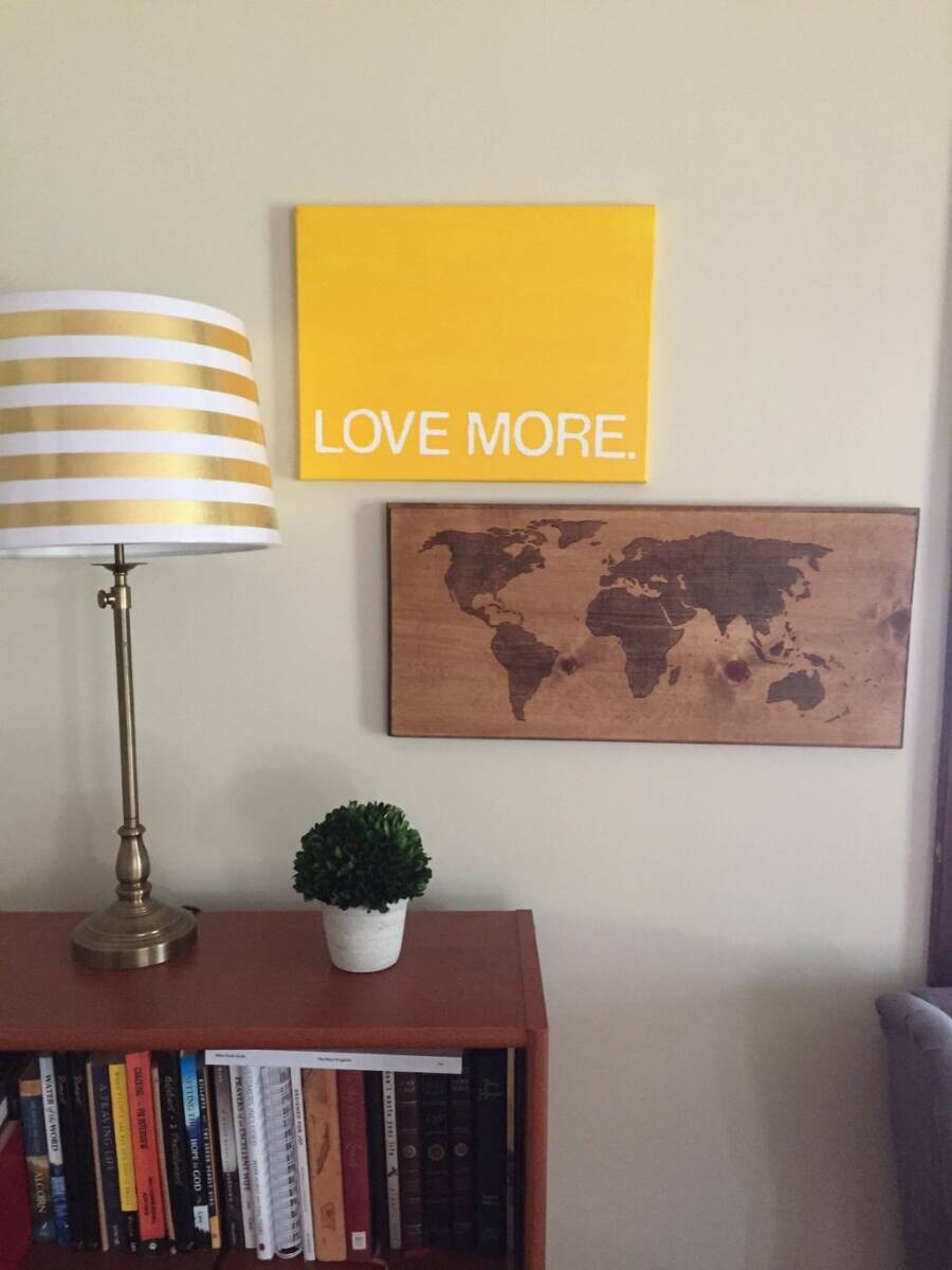 Wood Burned World Map