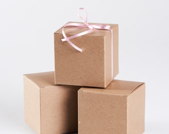 12 Gift Box with Lid - Kraft Boxes 4x4x4