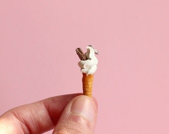 Ice Cream Charm, Miniature Food Jewelry