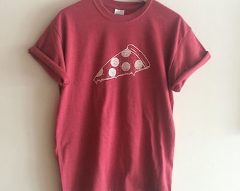 Pizza T Shirt, Food Shirt, Screen Printed Shirt