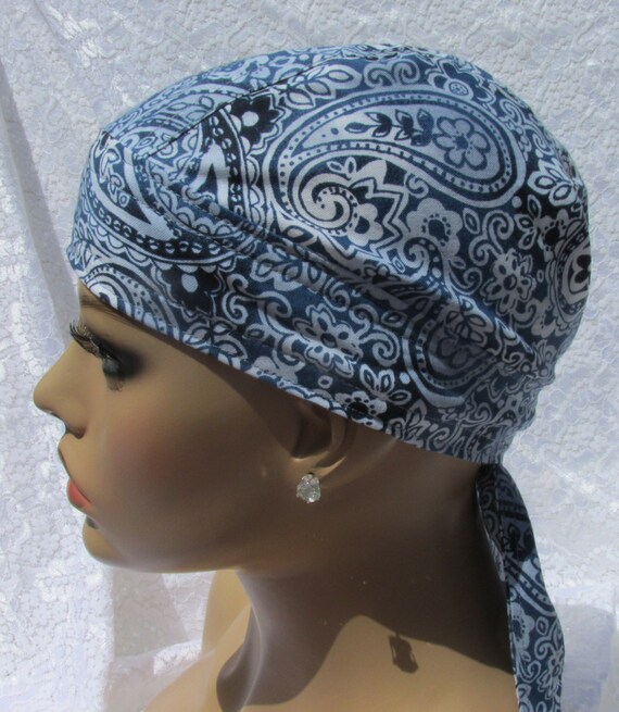 Womens head scarves skull cap doo rag chemo hat by Aknackforfabric