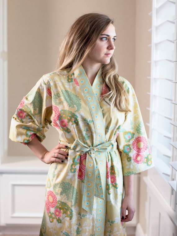 Plus size Womens Robe Plus Size Long Kimono Robe Cotton