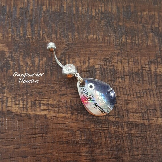 SILVER Fishing Lure Blade Navel Belly Button Ring for the