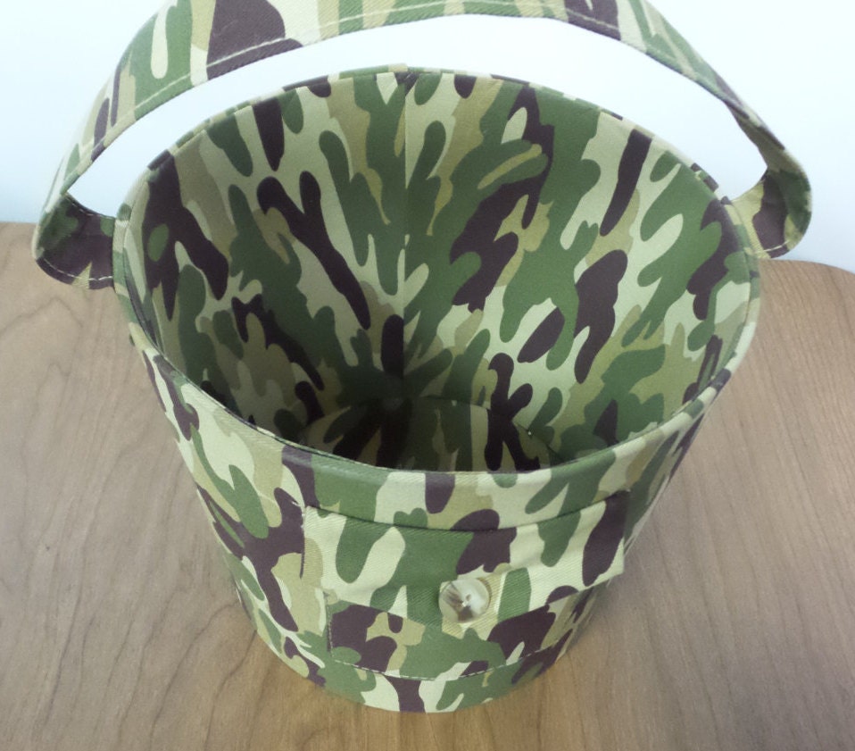 Basket Military Camouflage Basket Vintage Basket Gift Bucket