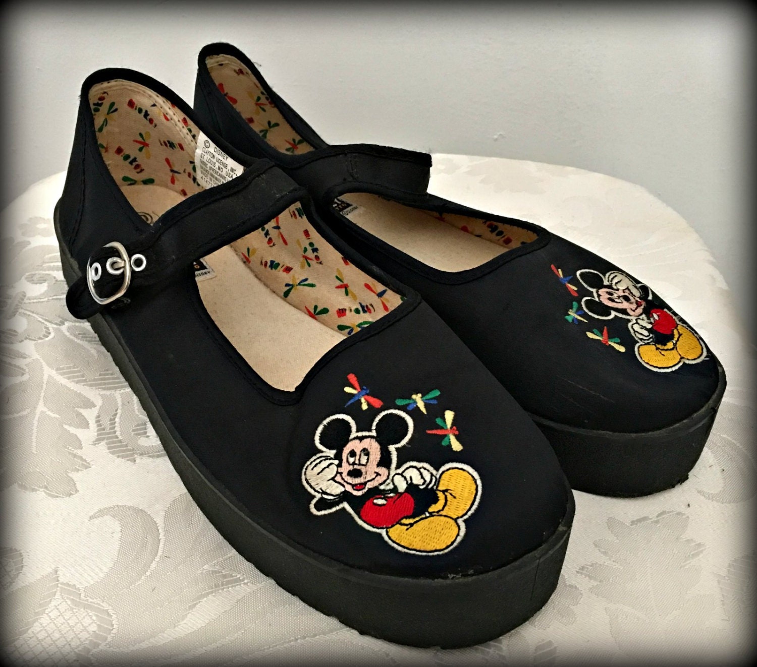 Vintage Mickey Mouse shoes Women's vintage shoes Chunky