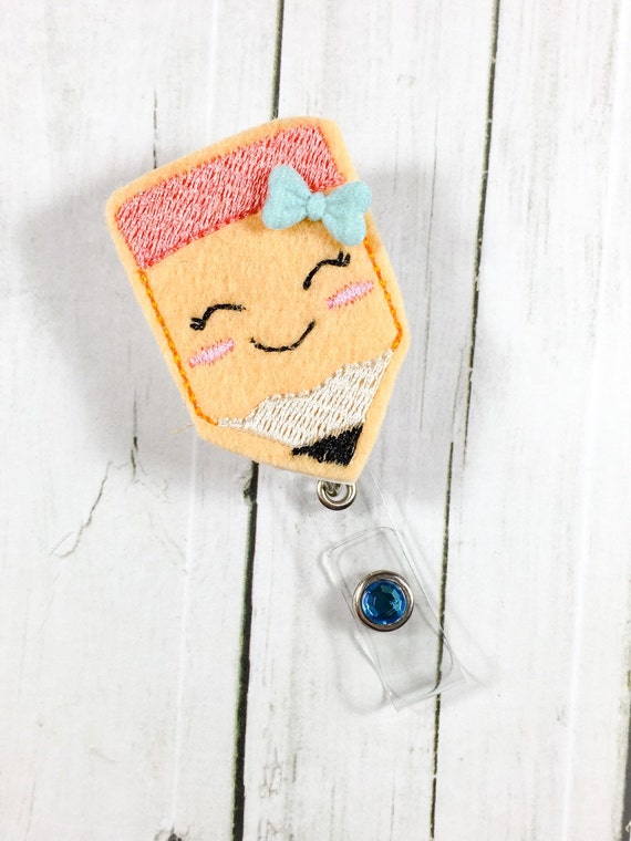 Cute Pencil Nurse Badge Holder Badge Reel / Retractable ID