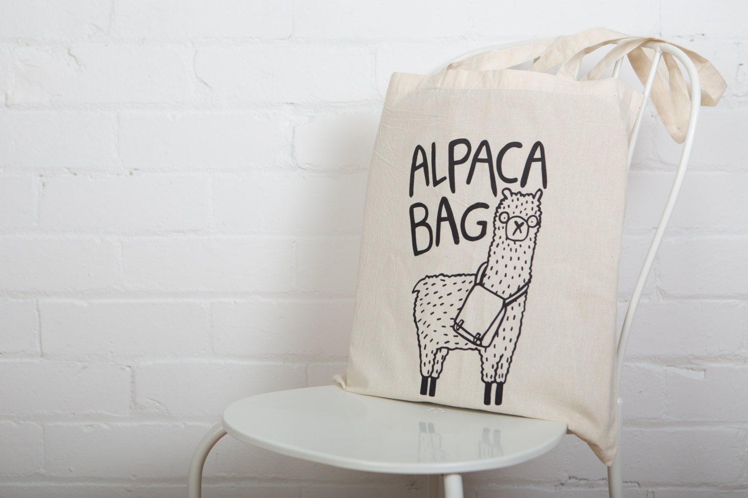 Alpaca Bag Illustrated Screen Printed Tote Bag Made in the