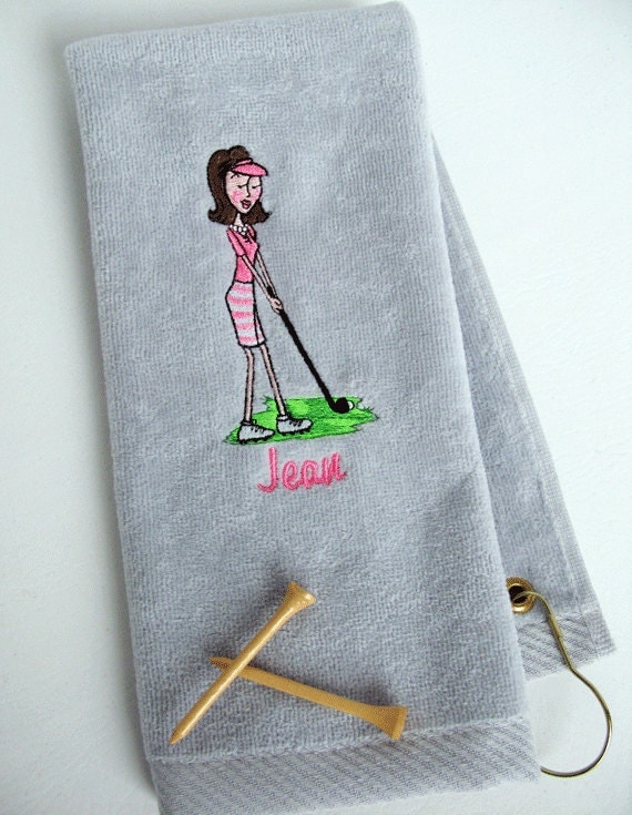 Golf Towel Ladies Golf Gift Personalized Golf Towel Lady