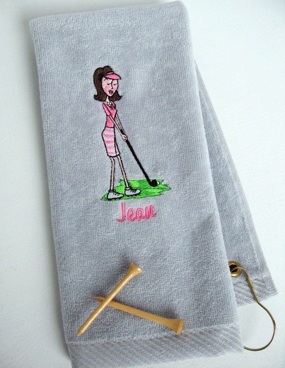 Golf Towel Ladies Golf Gift Personalized Golf Towel Lady
