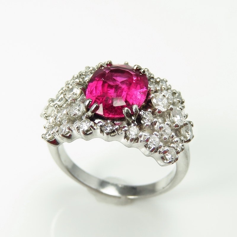 Pink Tourmaline Engagement Ring Pink Tourmaline Ring 18k Gold