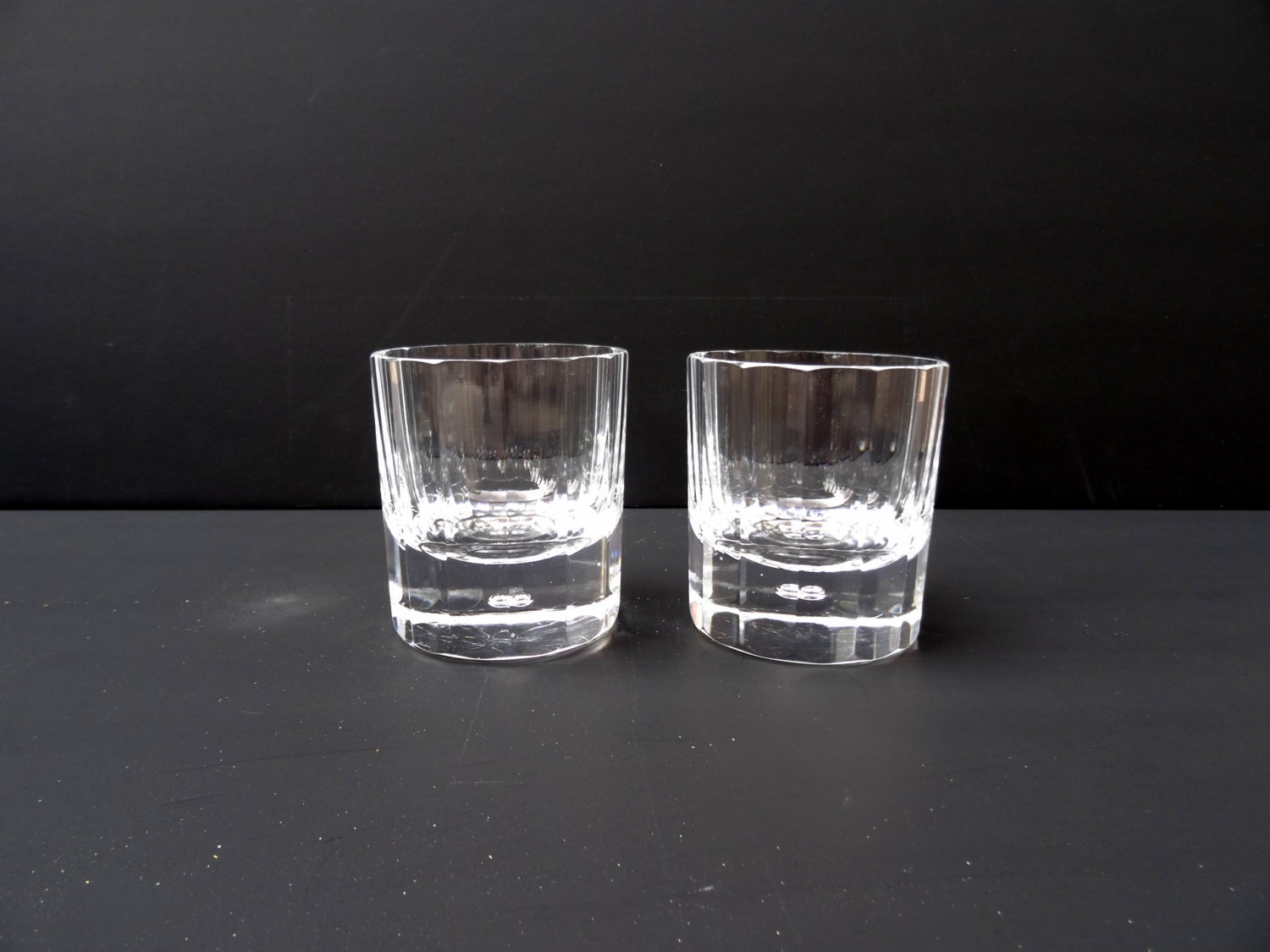 Vintage 2 Crystal Whisky Rocks Cocktail Glasses by TiesofMyFather