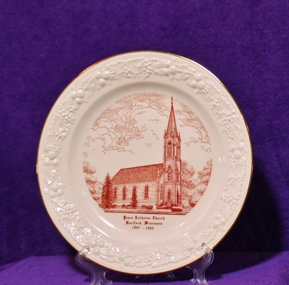 Church Plate Homer Laughlin World Wide Art by BeanzVintiques