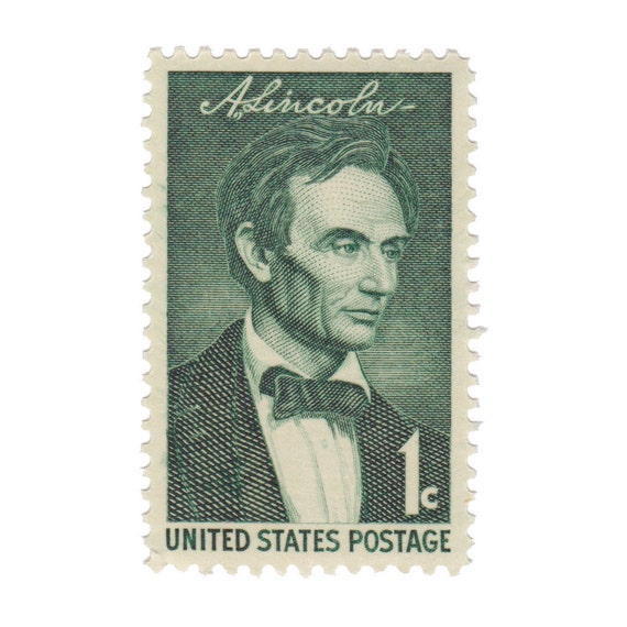 10 Unused Vintage US Postage Stamps 1959 1c Abraham Lincoln