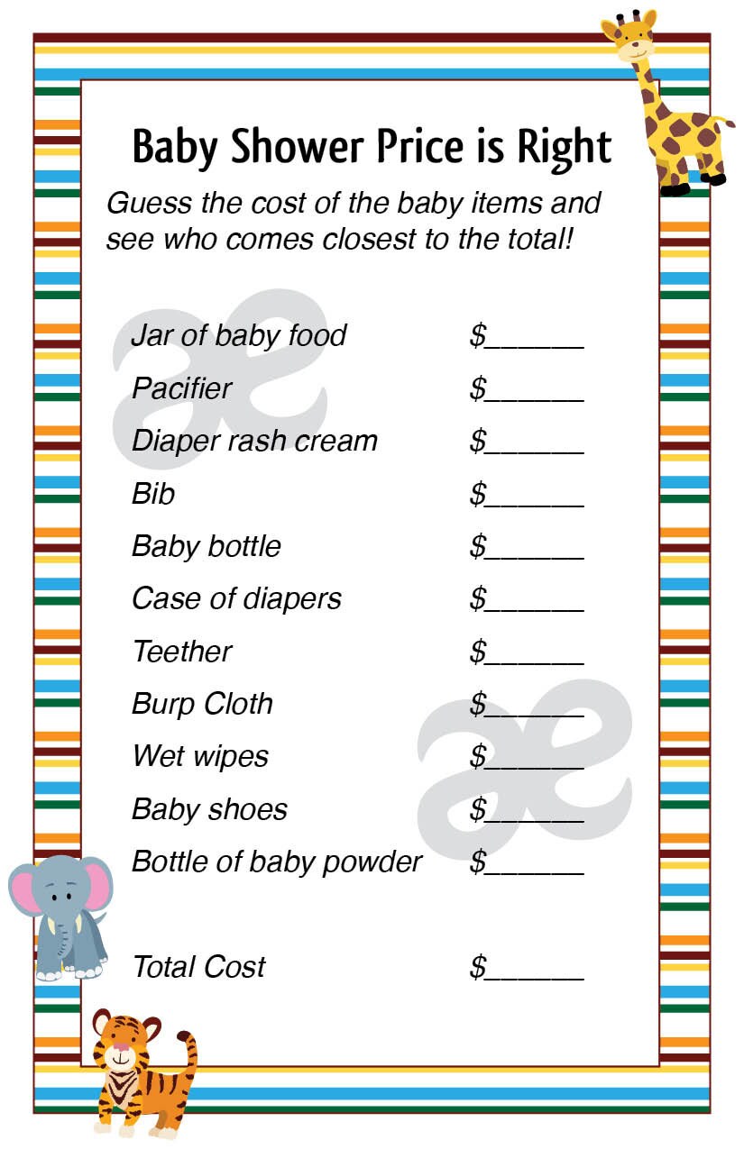 It is an image of Breathtaking Price is Right Baby Shower Printable This is a photo of Breathtaking Price is Right Baby Shower Printable