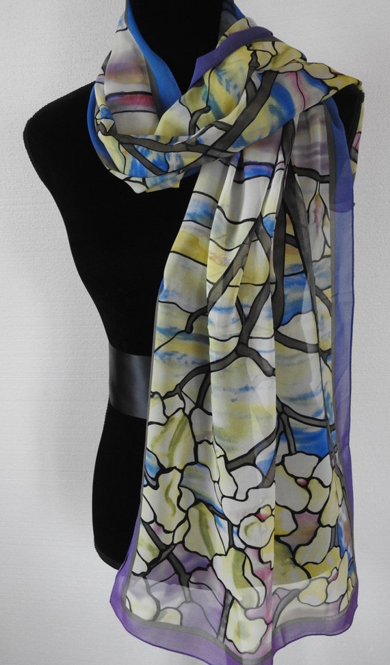 Vintage 90s Metropolitan Museum of Art Silk Chiffon Scarf