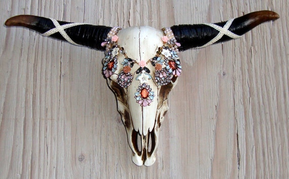 Cow Skull Decor Rustic Wedding Decor Longhorn Skull Western