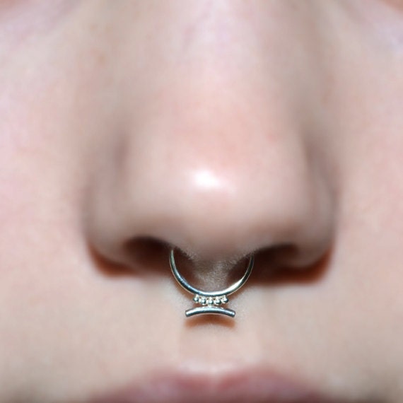 Silver Septum Ring 18 gauge - Nose Hoop - Tragus Earring Hoop - Cartilage Hoop Earring - Daith Earring - Nipple Ring - Nose Ring