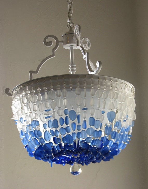 Sea Glass Chandelier Lighting FLUSH MOUNT Ceiling light