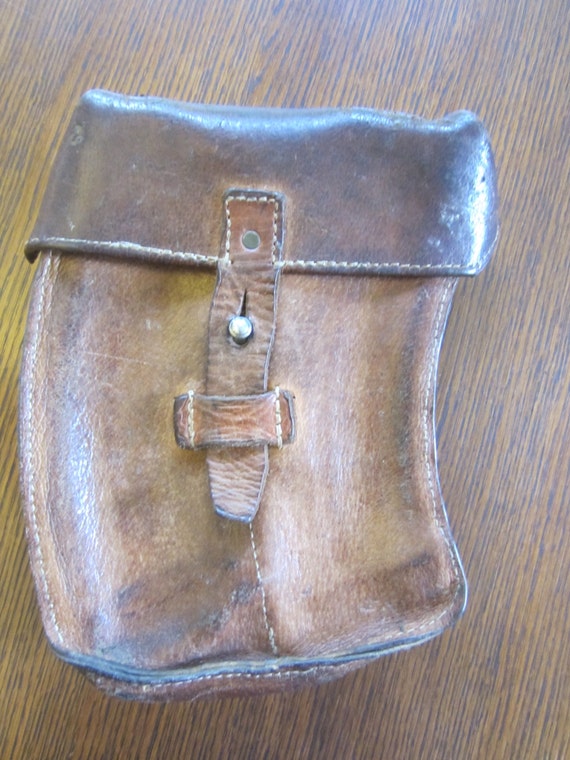 Vintage Leather Ammunition Pouch Leather Pouch Ammo Case 