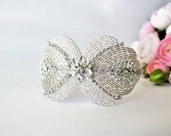 Rhinestone Bridal Tiara Crown Headband - Crystal - Bridal Headband - Hair Accessory - Headpiece - Hair Piece - Art Deco Vintage - Retro