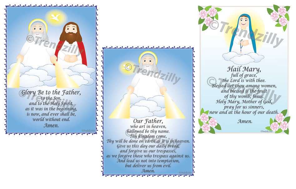 Soft Saint Prayer Card Set 1, Kids Prayer Cards, Prayer Holy Cards ...
