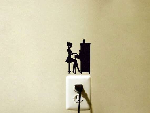 Piano Player Light Switch sticker