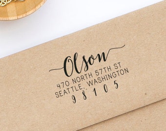 Return Address Stamp, Wood or Self-Inking Address Stamp, Wedding Invitation Stamp, Personalized Stamp, Housewarming Gift, Style No. 113