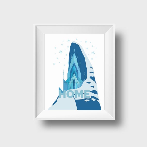 Frozen Castle Art Print, winter decoration, Elsa ice castle Wall Art mailed to you, archival ...