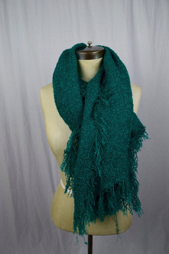 Vintage Square Shaped TEAL Shawl / Wrap by The Specialty House