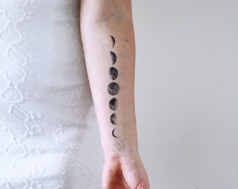 Moon phase temporary tattoo / moon temporary tattoo / moon phase gift / moon gift / bohemian gift / festival accessoire / festival fashion