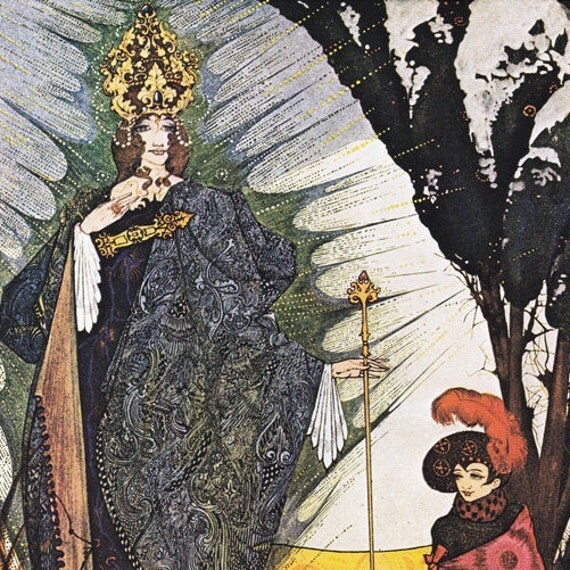 Kay and the Snow Queen vintage art nouveau fine art fairy tale