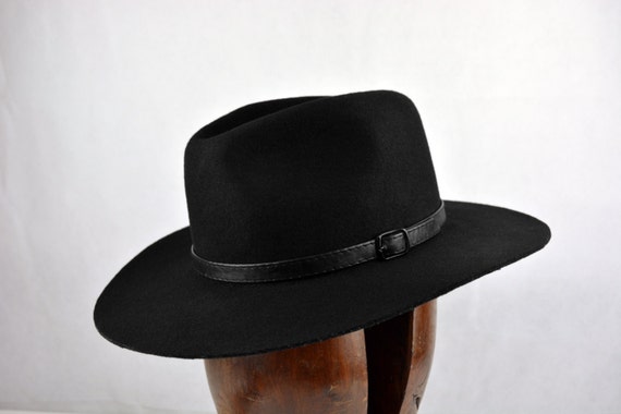 Black Outdoor Fedora Wool Felt Handmade Outdoor / Western