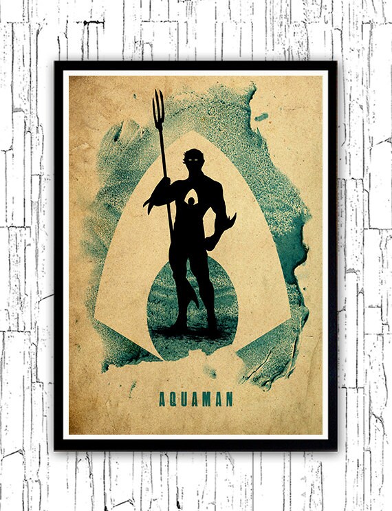 Aquaman Justice League Minimalist Poster by moonposter on Etsy