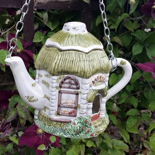 Teapot bird house vintage nest box bird lover's gift