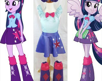 Princess Luna Costume Top Skirt Cape Boots Ears Kids/Adult