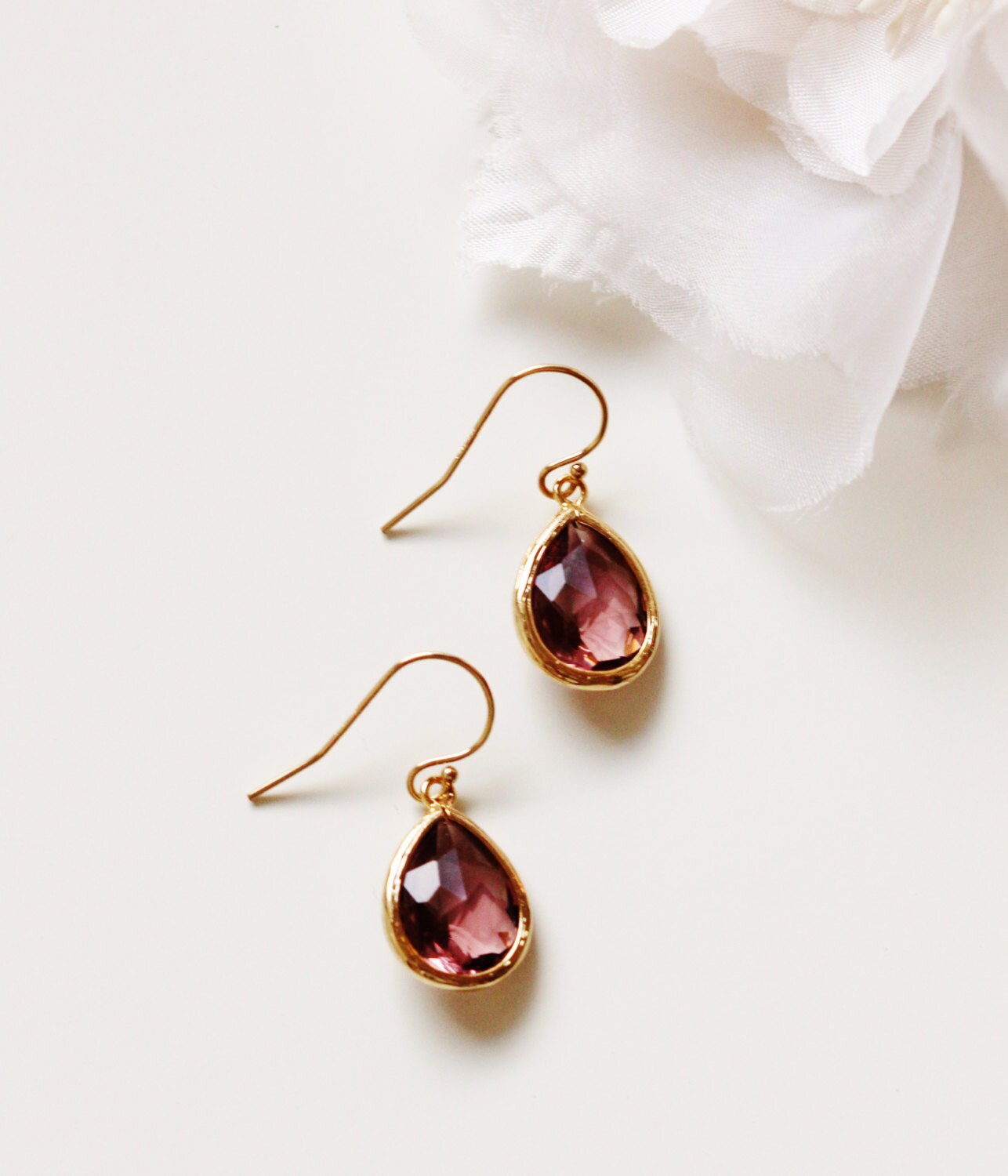 Burgundy Earrings Burgundy Wedding Jewelry Bridesmaid Gift Idea Bugundy Bridesmaid Earrings Gold Filled Drop Earrings Bridesmaid Jewelry