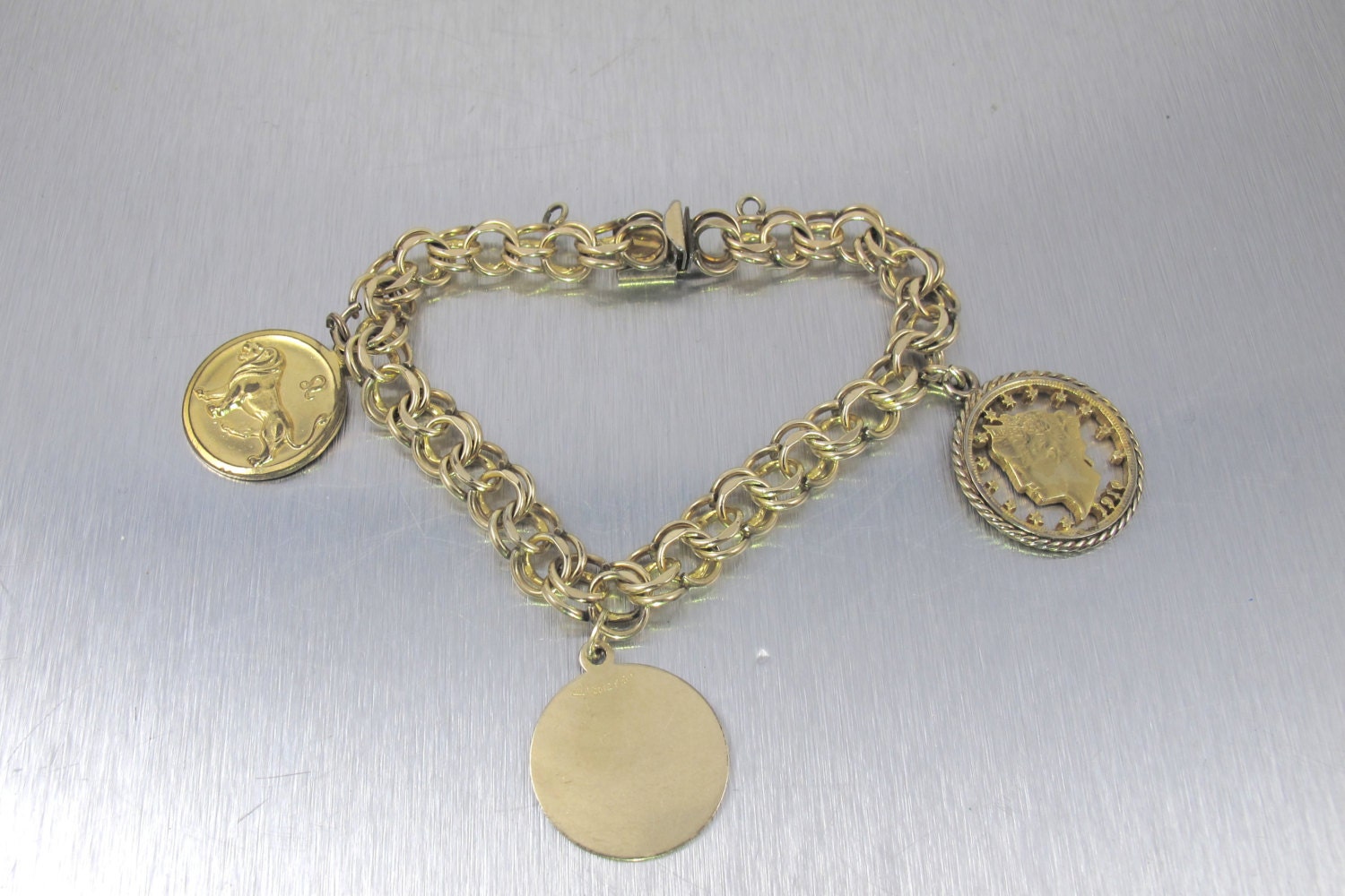 Jacoby Bender Charm Bracelet Mid Century Jewelry Zodiac Leo