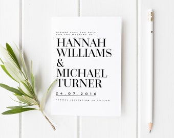 Modern Save The Date, Simple Wedding Invite, Classy Save The Date Card, Ultra Modern Save The Date, Typographic Save Our Date, Simple Invite